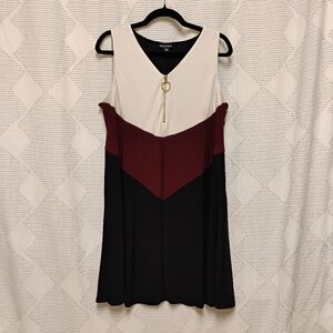Roz & Ali Colorblock Sleeveless Dress Women's Size XL